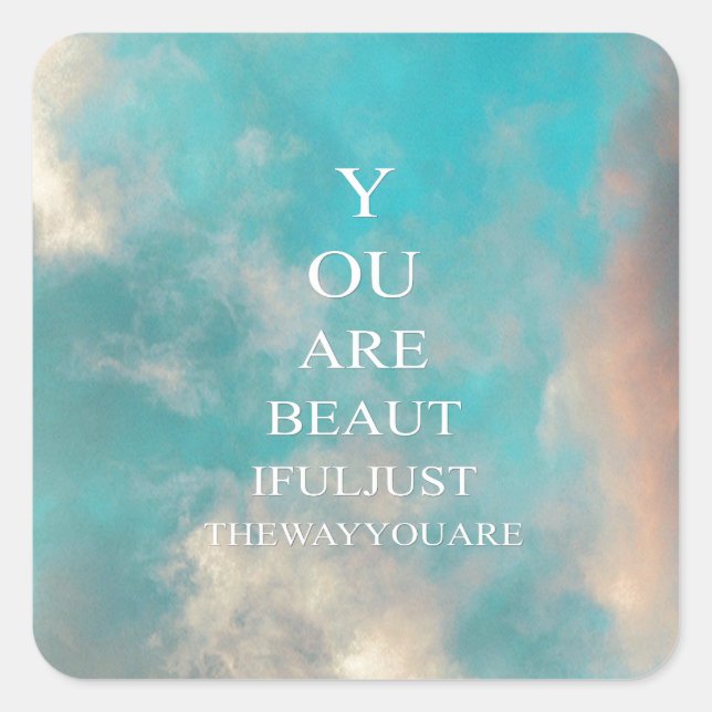 Sticker Carré Citation turquoise Sky Blue Love (Devant)