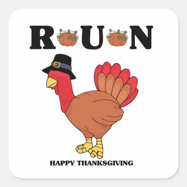 Sticker Carré Citations amusantes de Thanksgiving (Devant)