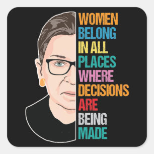 Sticker Carré Citations célèbres RBG, RBG Ruth Bader Ginsburg