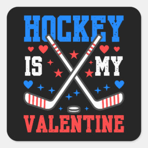 Sticker Carré Citations Drôle Le Hockey Sur Glace Est Mon Équipe