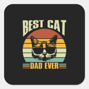 Sticker Carré Citations grand-père Meilleur papa de chat