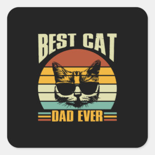 Sticker Carré Citations grand-père   Meilleur papa de chat