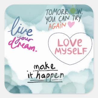 Sticker Carré Citations Inspirantes | Amour de Soi, Motivation 
