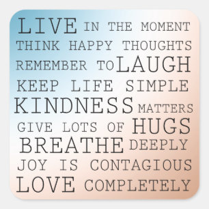 Sticker Carré Citations Inspiration Blue Brown Ombre