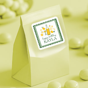 Sticker Carré Citron Limoncello Lemonade Anniversaire PERSONNALI