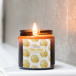 Sticker Carré Citrons Jaunes Modernes Motif & Squeeze La Journée