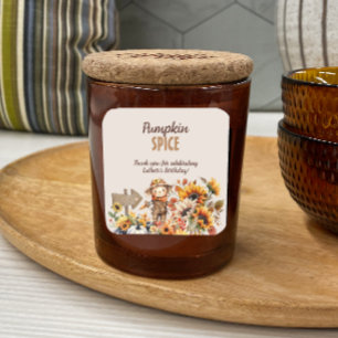 Sticker Carré Citrouille Épice Automne Anniversaire Favoriser