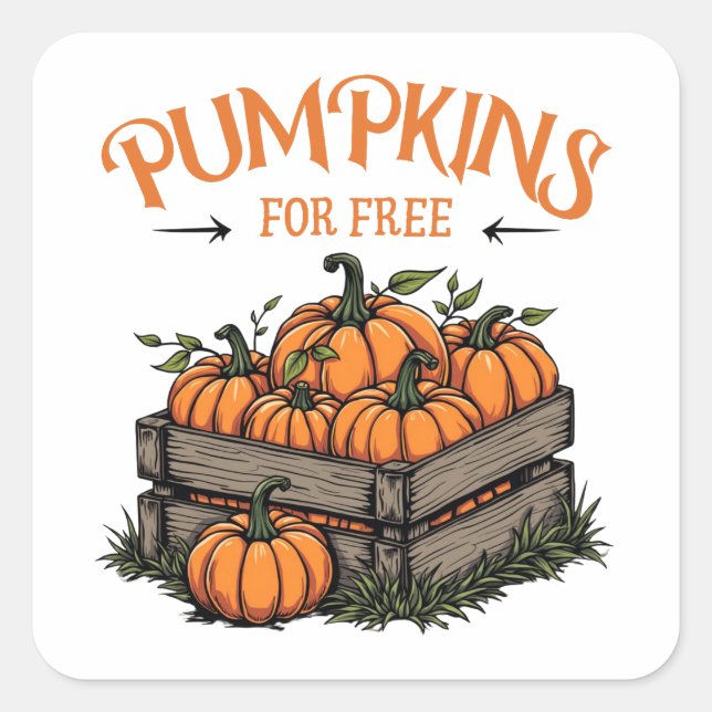 Sticker Carré Citrouille Gratuit - Les Amateurs D'Automne (Devant)