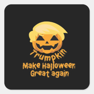 Sticker Carré Citrouille Halloween Design