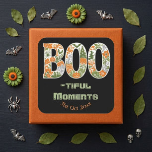 Sticker Carré Citrouilles Artistiques Moments Mignons Envoûtants