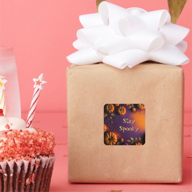 Sticker Carré Citrouilles d'Halloween (Fête)