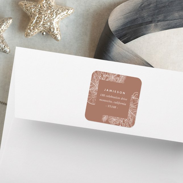 Sticker Carré Citrus et épices | Adresse de retour de vacances (Créateur téléchargé)