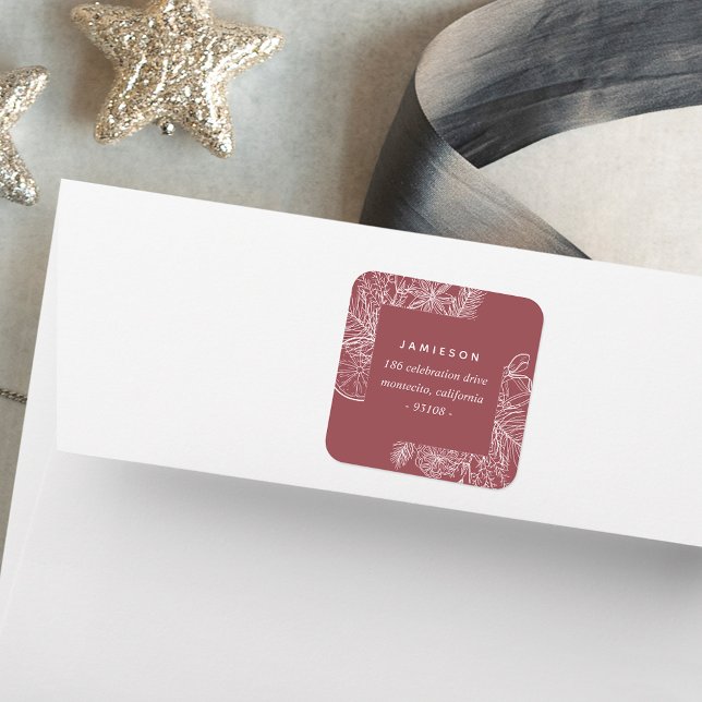 Sticker Carré Citrus et épices | Adresse de retour de vacances (Créateur téléchargé)