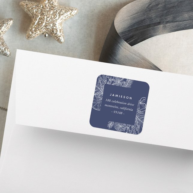 Sticker Carré Citrus et épices | Adresse de retour de vacances (Créateur téléchargé)