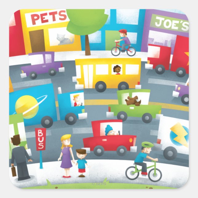 Sticker Carré City (Devant)