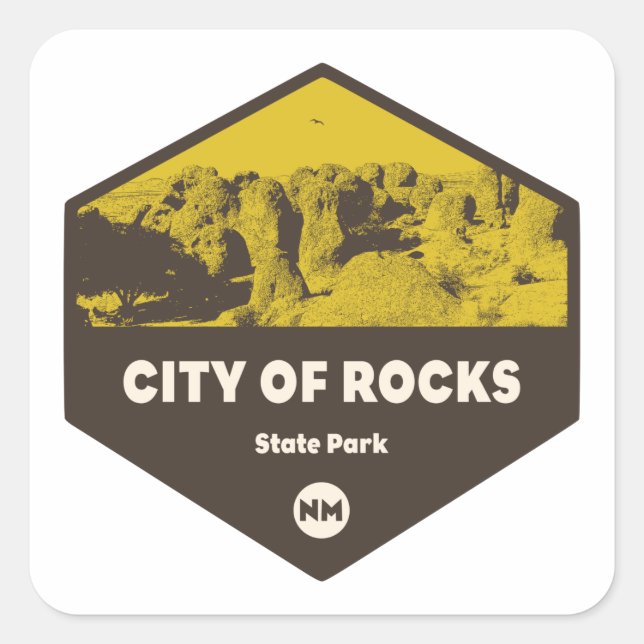 Sticker Carré City of Rocks State Park Nouveau-Mexique (Devant)