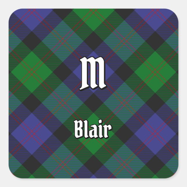 Sticker Carré Clan Blair Tartan (Devant)
