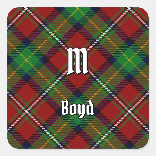Sticker Carré Clan Boyd Tartan (Devant)