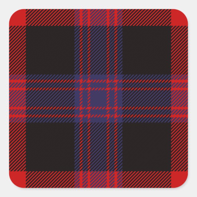 Sticker Carré Clan Brown Tartan (Devant)