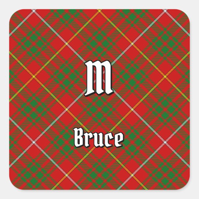 Sticker Carré Clan Bruce Tartan (Devant)