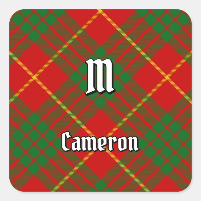 Sticker Carré Clan Cameron Tartan (Devant)
