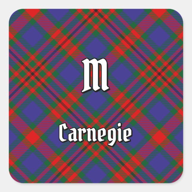 Sticker Carré Clan Carnegie Tartan (Devant)