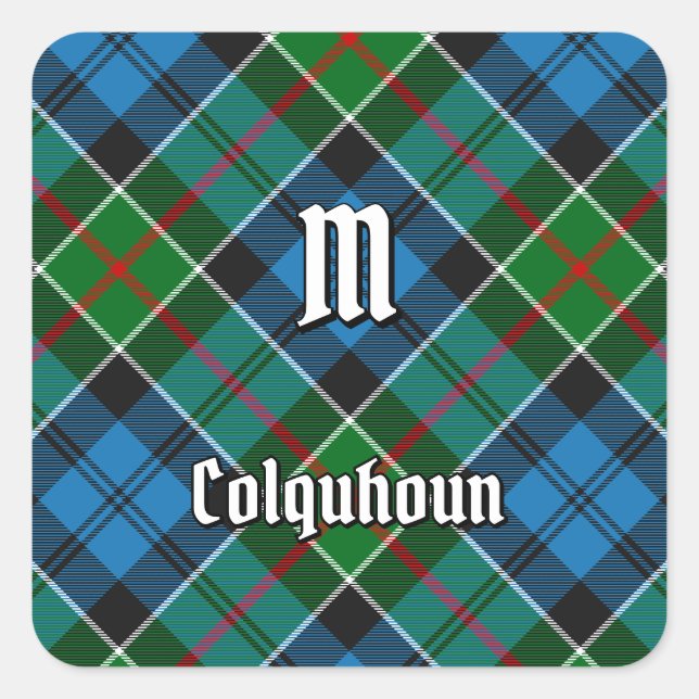 Sticker Carré Clan Colquhoun Tartan (Devant)