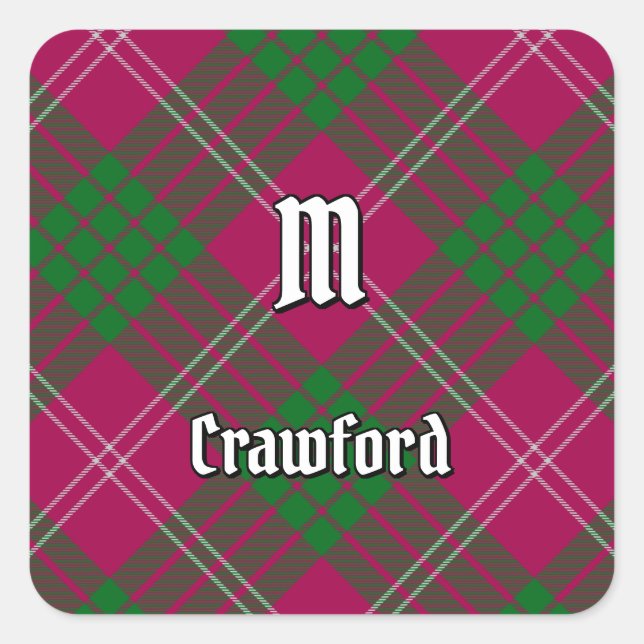 Sticker Carré Clan Crawford Tartan (Devant)