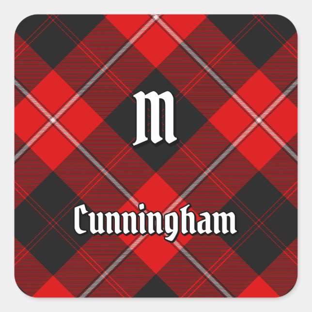 Sticker Carré Clan Cunningham Tartan (Devant)