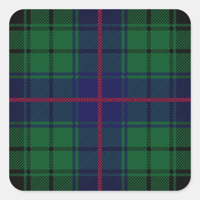 Sticker Carré Clan Davidson Tartan (Devant)