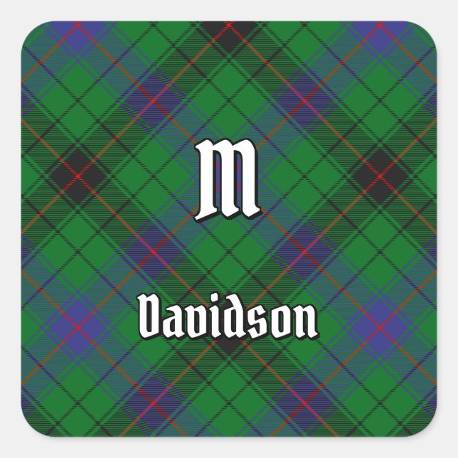 Sticker Carré Clan Davidson Tartan (Devant)