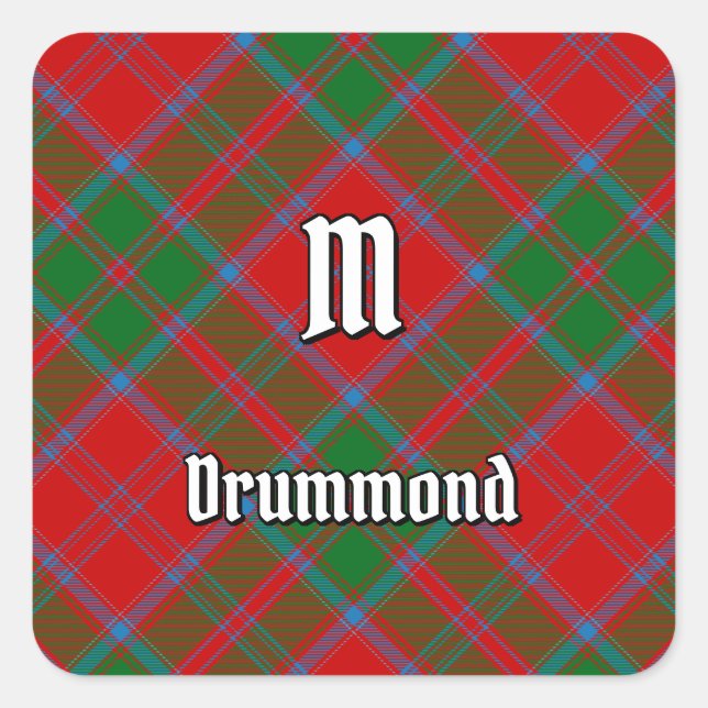 Sticker Carré Clan Drummond Tartan (Devant)
