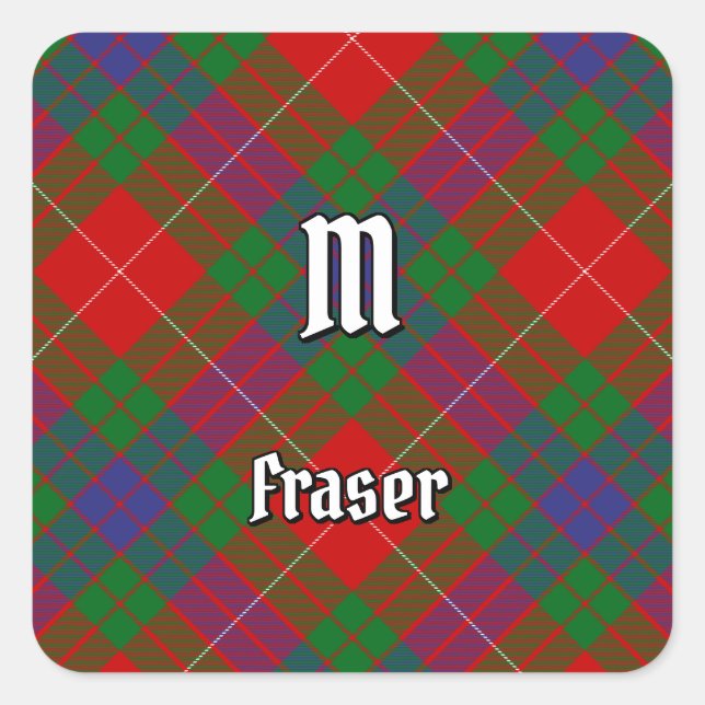 Sticker Carré Clan Fraser Tartan (Devant)