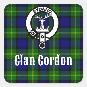 Sticker Carré Clan Gordon Tartan Crest
