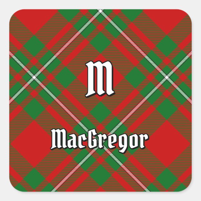 Sticker Carré Clan Gregor Tartan (Devant)