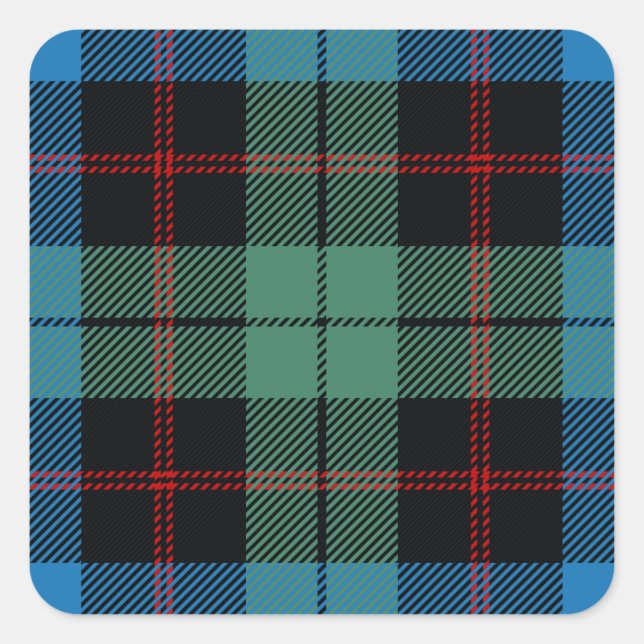 Sticker Carré Clan Guthrie Tartan (Devant)
