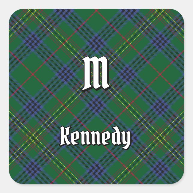 Sticker Carré Clan Kennedy Tartan (Devant)