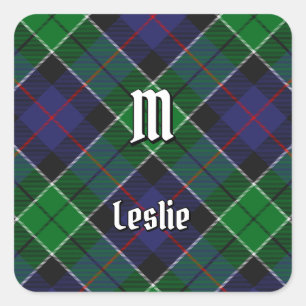 Sticker Carré Clan Leslie Chasse Tartan