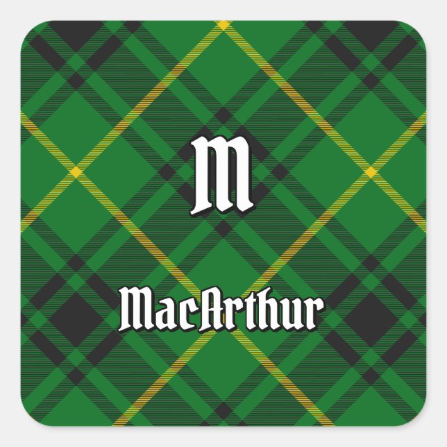 Sticker Carré Clan MacArthur Tartan (Devant)