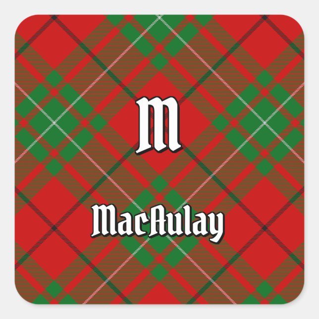 Sticker Carré Clan MacAulay Tartan (Devant)