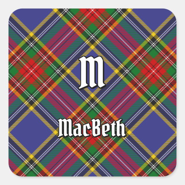 Sticker Carré Clan MacBeth Tartan (Devant)