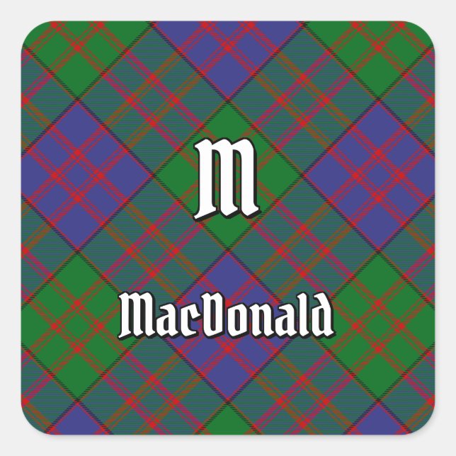 Sticker Carré Clan MacDonald Tartan (Devant)