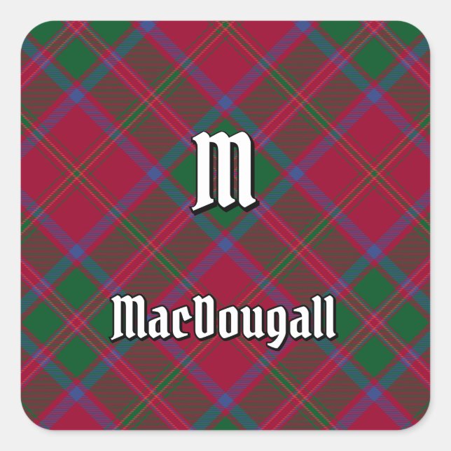 Sticker Carré Clan MacDougall Tartan (Devant)