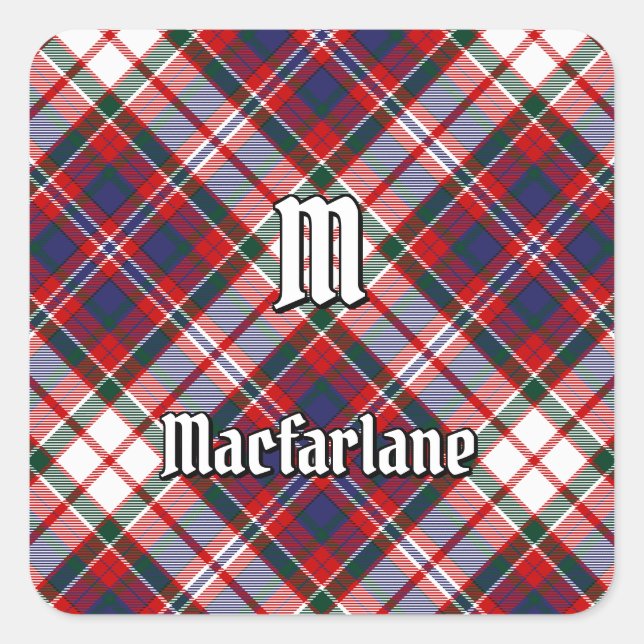 Sticker Carré Clan MacFarlane robe Tartan (Devant)