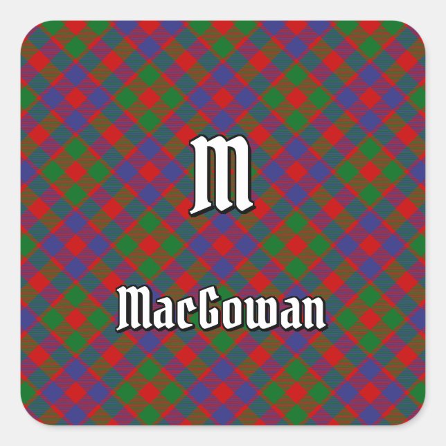 Sticker Carré Clan MacGowan Tartan (Devant)