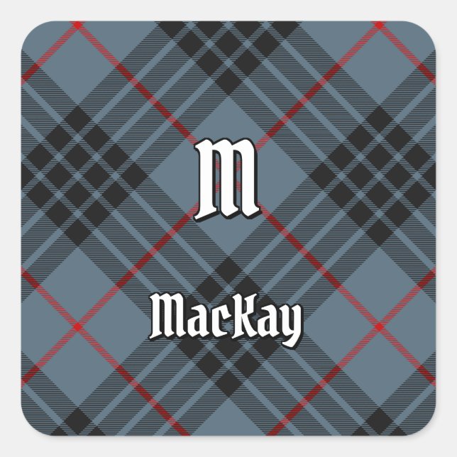 Sticker Carré Clan MacKay Blue Tartan (Devant)