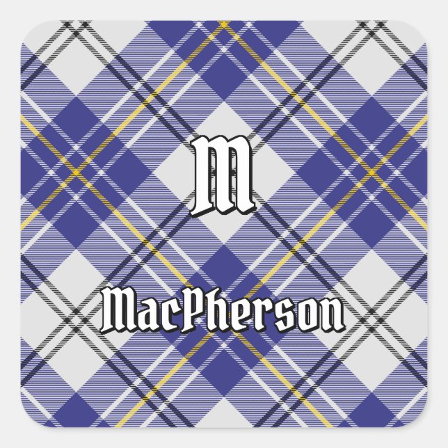 Sticker Carré Clan MacPherson bleu robe tatan (Devant)