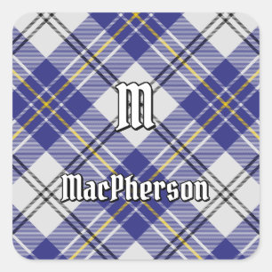 Sticker Carré Clan MacPherson bleu robe tatan