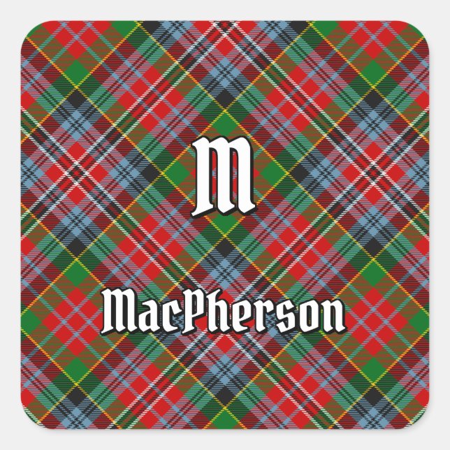 Sticker Carré Clan MacPherson Tartan (Devant)