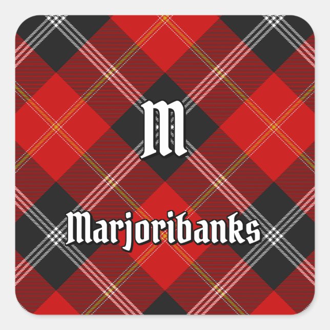 Sticker Carré Clan Marjoribanks Tartan (Devant)
